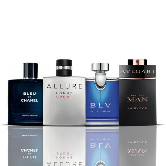 Combo 4 Perfumes - Bleu de Chanel + Allure Sport + BLV + Bvlgari Man in Black 100ML