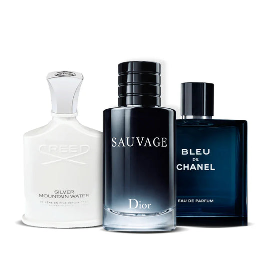 Combo 3 Perfumes - Creed Silver + Sauvage Dior + Blue de Chanel 100ML