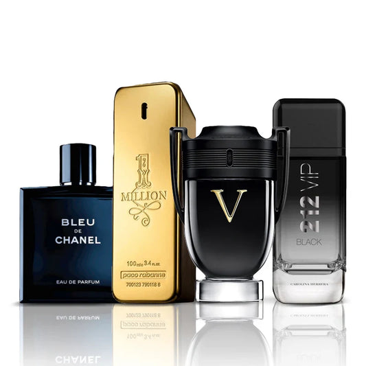 Combo 4 Perfumes - Bleu de Chanel + One Million + Invitctus Victory + 212 VIP Black 100ML